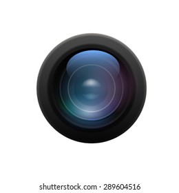 Camera lens on white background. Vector