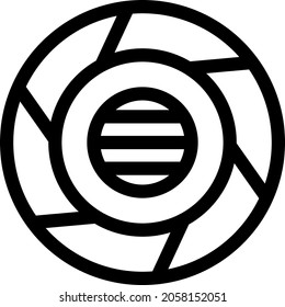 Camera Lens Outline Vector Icon Design
