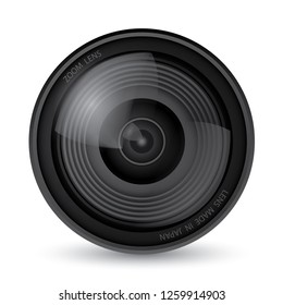 Camera lens over white background, Illustration Vector 10