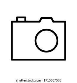 Camera lens, photography outline and thin line icon isolated on white background EPS Vector