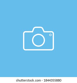 Camera lens, photography outline and thin line icon isolated on white background EPS Vector
