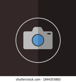 Camera lens, photography outline and thin line icon isolated on white background EPS Vector