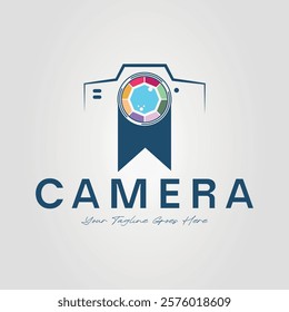 camera lens for photography or photographer logo vector illustration design