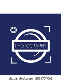 Camera lens photography studio logo, vector illustration