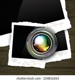 camera lens with photos