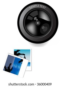 Camera lens with pictures