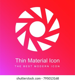 Camera lens red and pink gradient material white icon minimal design