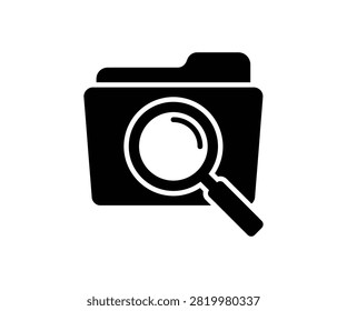 Camera lens search icon inside a file folder for media library