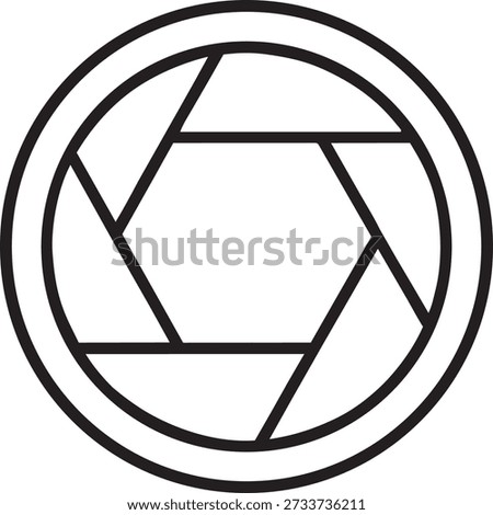 Camera lens shutter aperture line icon vector illustration