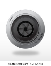 Camera Lens and shutter, Design Illustration on white background 
