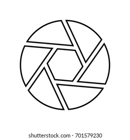 Camera lens shutter icon .