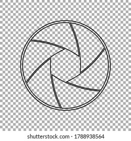Icono de obturador de lente de cámara aislado en fondo transparente. Ilustración del vector