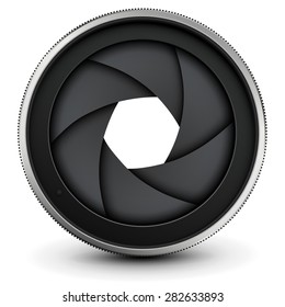 Camera lens shutter, vector illustration.