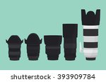 camera lens slr collection with flat style