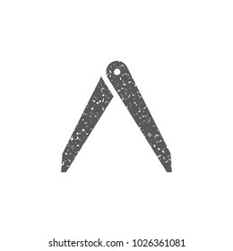 Camera lens spanner icon in grunge texture. Vintage style vector illustration.