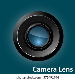 camera lens symbol and icon , vector illustration