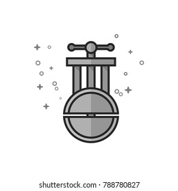 Camera lens tool icon in flat outlined grayscale style. Vector illustration.
