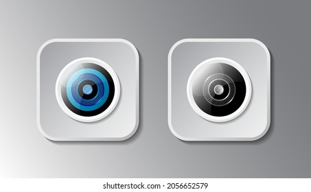 Camera lens user interface icon. Vector illustration