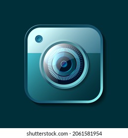 Camera lens user interface icon. Vector illustration