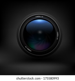 Camera lens. Vector