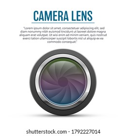 Camera lens vector design illustration isolated on white background