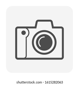 Camera and lens  vector icon design