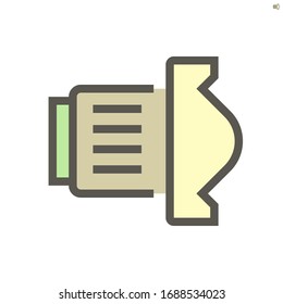 Camera lens vector icon design, 48x48 pixel perfect and editable stroke.