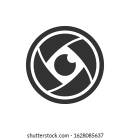 Camera lens vector icon. Editable symbol illustration.