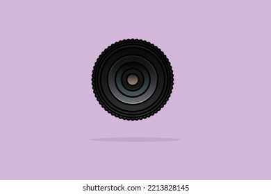 Camera Lens Vector Icon Illustration. Science And Technology Icon Design Concept. Photography Lens, Digital Lens, Technology Icon, Photo Lens, Modern Design, Photo Studio.