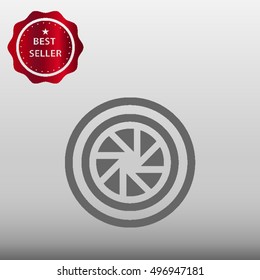 Camera Lens Vector Icon Illustration