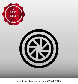 Camera Lens Vector Icon Illustration