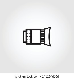 camera lens vector icon. camera objective icon