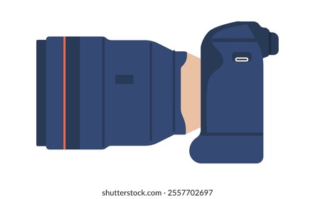 Camera with lens vector illustration