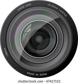 Camera lens. Vector illustration. With rainbow effect. EPS10.