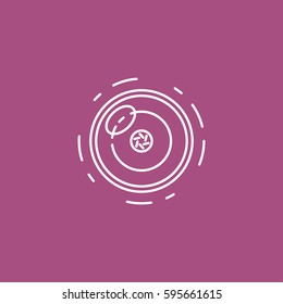 Camera lens vector line icon for infographic, website or app. Webcam on laptop. Chat sign.