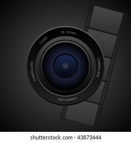 Camera Lens. Vector Object Illustration.