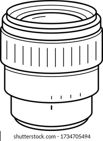 Camera lens. Vector outline icon.