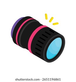 Camera Lens Vector style icon. Eps 10 file