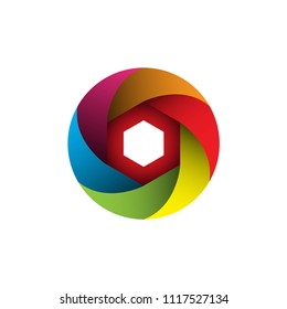 Camera Lens Vector Template Design Illustration