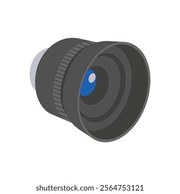 Camera Lens Video Production Vector Illustration, Isolated