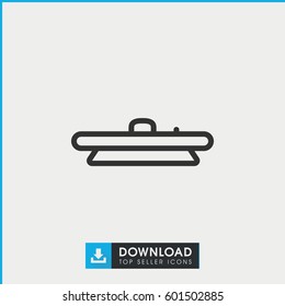 camera lense icon. simple outline camera lense vector icon. on white background.