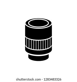 Camera lense vector icon isolated on white background. 