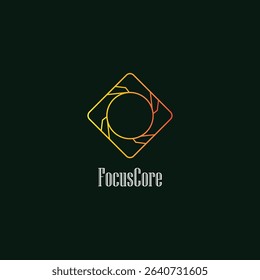 camera lens-inspired logo with dynamic aperture detailing, perfect for photography brands, tech startups, and creative studios. A modern symbol of precision and vision."