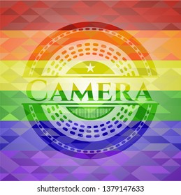 Camera lgbt colors emblem 