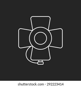 camera light stand line icon