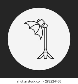 camera light stand line icon