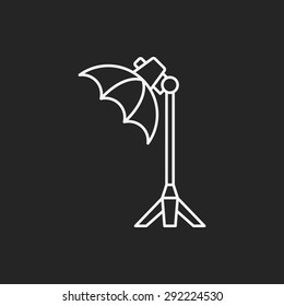 camera light stand line icon