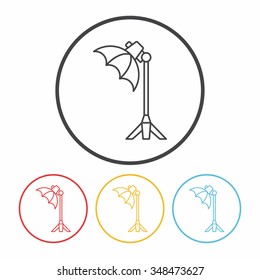 camera light stand line icon