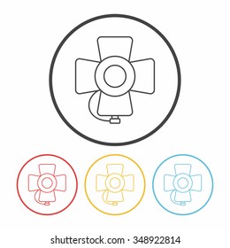 camera light stand line icon