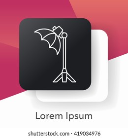 camera light stand line icon